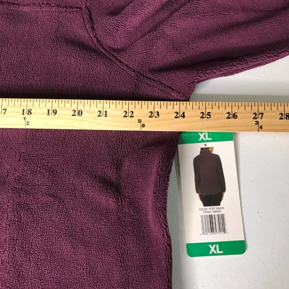 32 Degrees Heat Sweater Womens XL Purple 1/4 Snap Arctic Fleece Sweatshirt - Picture 9 of 15